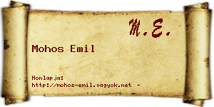 Mohos Emil névjegykártya